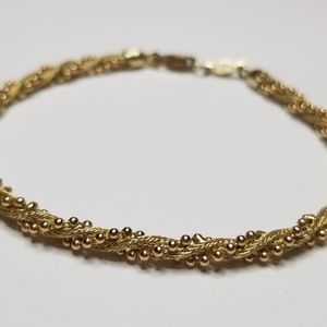 7.3g 14k Solid Yellow Gold Twist Bracelet